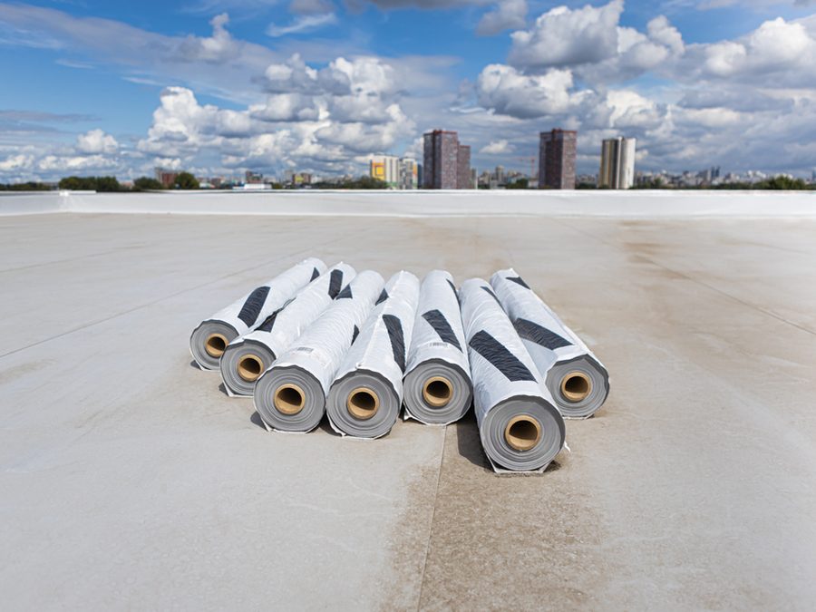 PVC membrane on a commercial flat roof